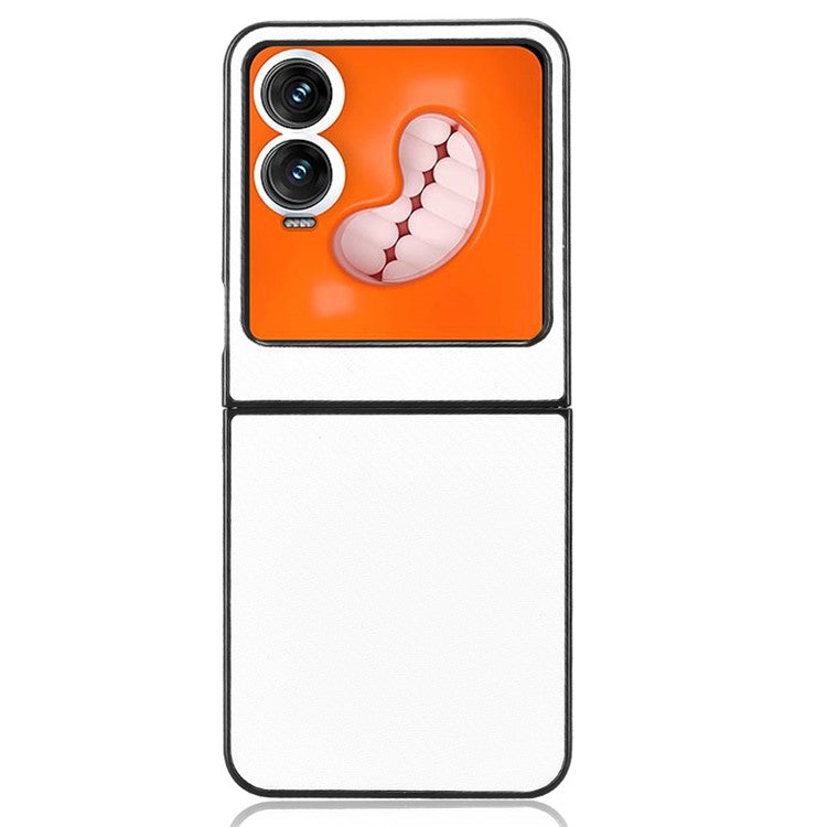 For Infinix Zero Flip 5G Case Carbon Fiber Texture Shockproof PU+PC Phone Cover - White