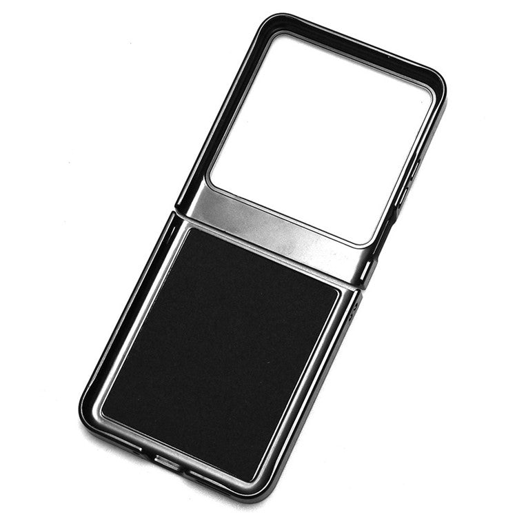For Infinix Zero Flip 5G Case Carbon Fiber Texture Shockproof PU+PC Phone Cover - Black
