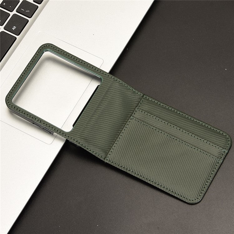For Infinix Zero Flip 5G Case PU Leather+PC Card Holder Mobile Phone Cover - Green