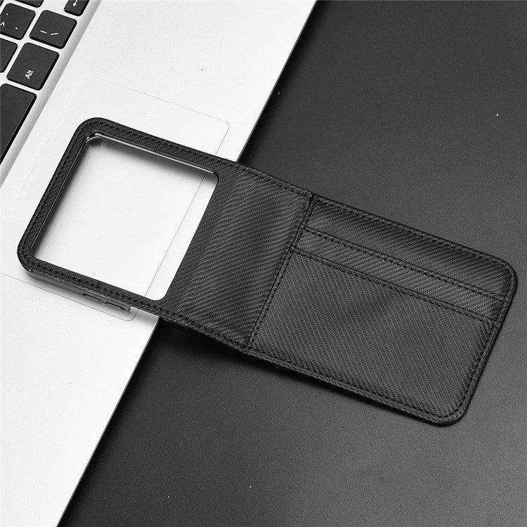 For Infinix Zero Flip 5G Case PU Leather+PC Card Holder Mobile Phone Cover - Black