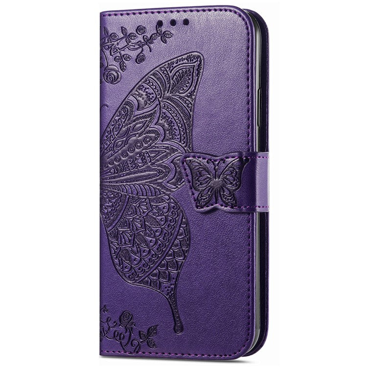 For vivo T3 Ultra 5G Case PU Leather Wallet Phone Cover Butterfly Pattern - Dark Purple