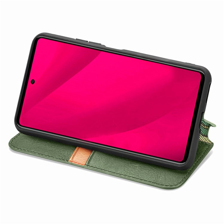 For vivo Y37 Pro 5G Case Rhombus Imprint PU Leather Wallet Phone Cover - Green