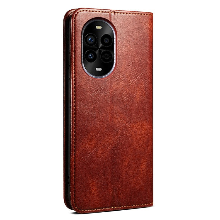 For Huawei nova 13 Pro 5G Case Crazy Horse Texture Waxy Leather Wallet Stand Phone Cover - Brown