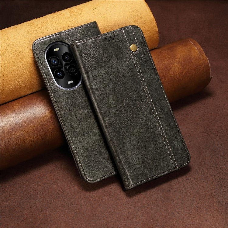 For Huawei nova 13 Pro 5G Case Crazy Horse Texture Waxy Leather Wallet Stand Phone Cover - Green