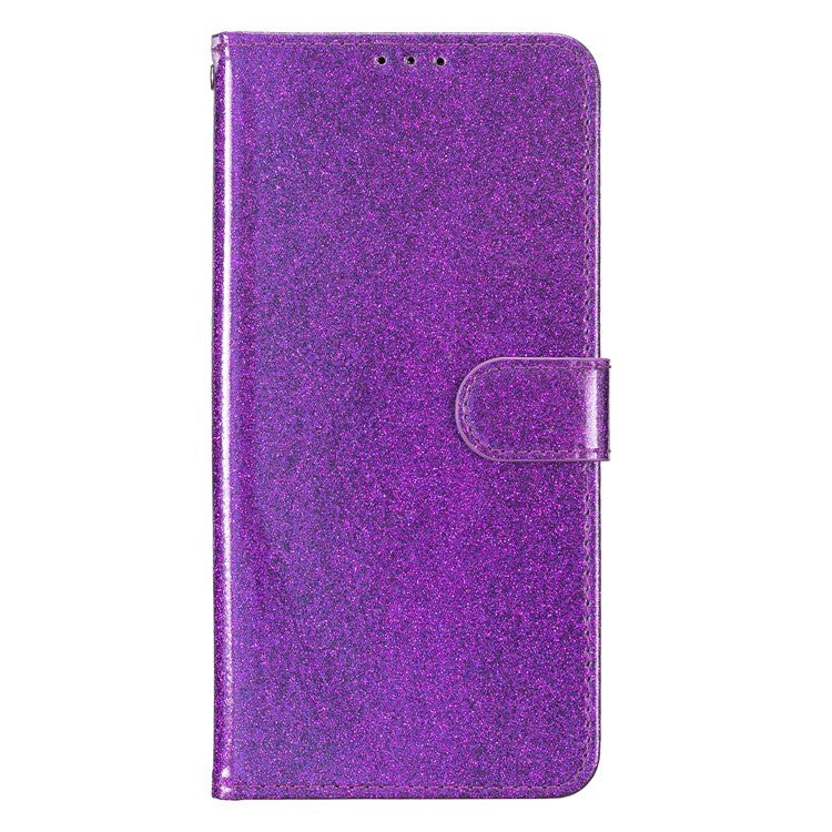 For Google Pixel 9a Wallet Case Glitter Anti-Scratch Leather Phone Cover Stand - Purple