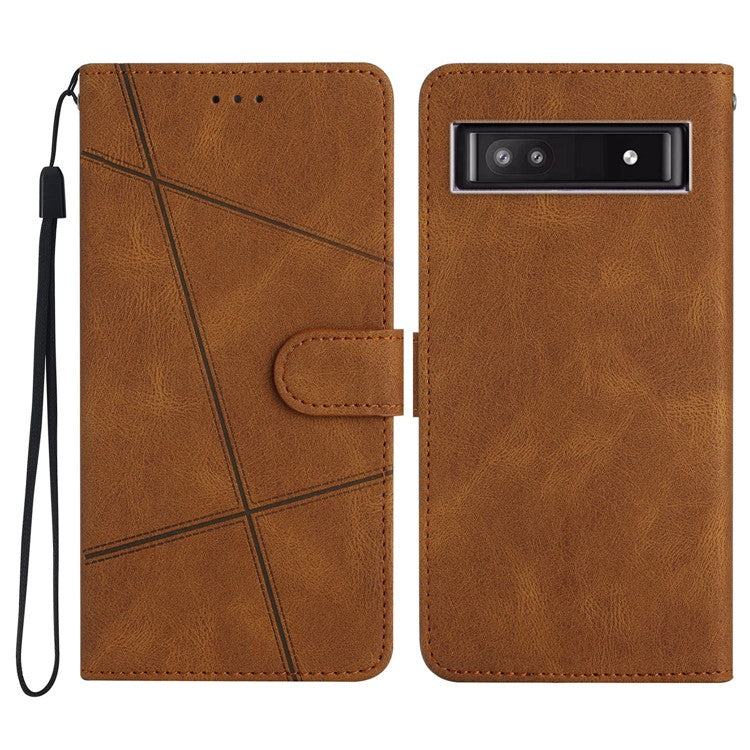 For Google Pixel 9a Case Crazy Horse Texture PU Leather Wallet Stand Phone Cover - Brown