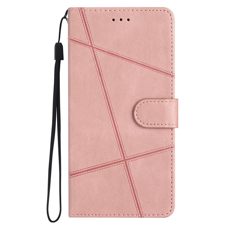 For Google Pixel 9a Case Crazy Horse Texture PU Leather Wallet Stand Phone Cover - Rose Gold