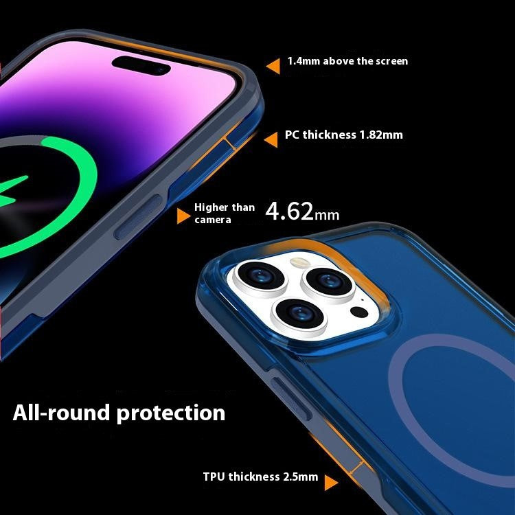 For iPhone 16 Pro Back Cover Skin Touch Frosted Translucent Magnetic Phone Case - Dark Purple