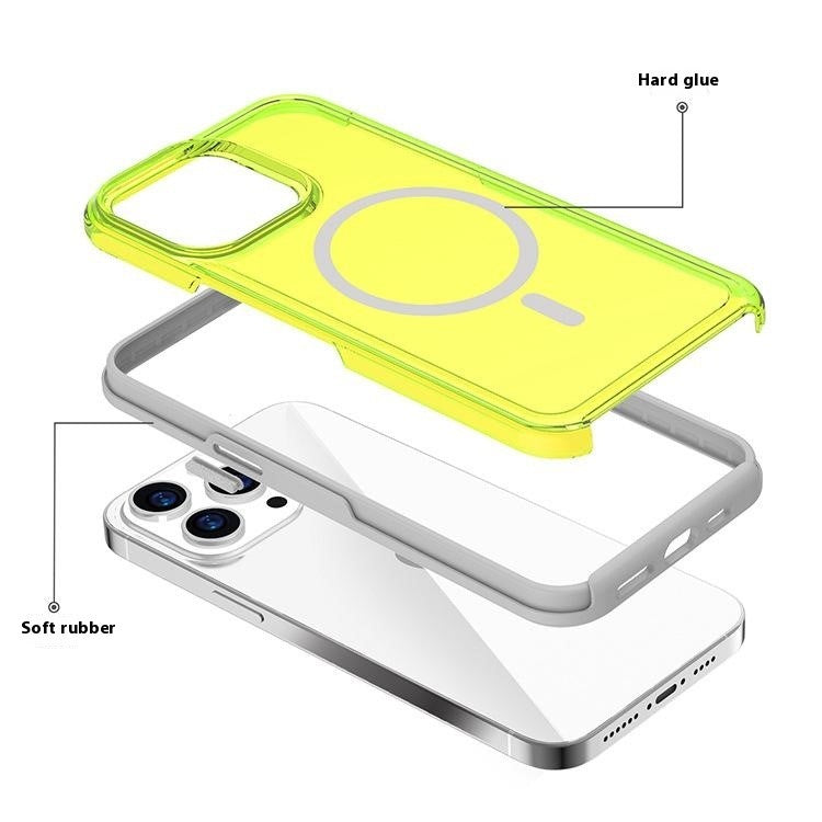 For iPhone 16 Pro Back Cover Skin Touch Frosted Translucent Magnetic Phone Case - Dark Purple