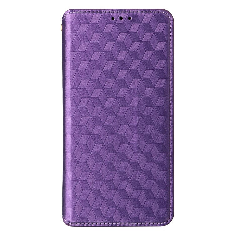 For OnePlus 13 Wallet Case Rhombus Imprinted Leather Phone Cover - Purple