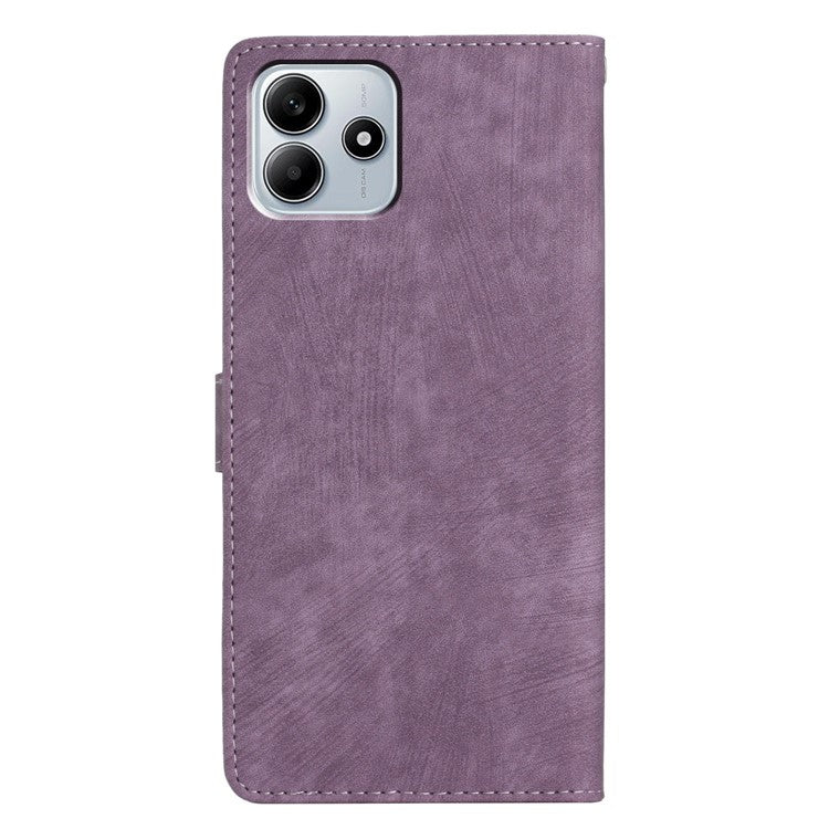 For Xiaomi Redmi Note 14 5G Case with Card Clots Skin-Touch PU Leather Phone Cover Stand - Purple