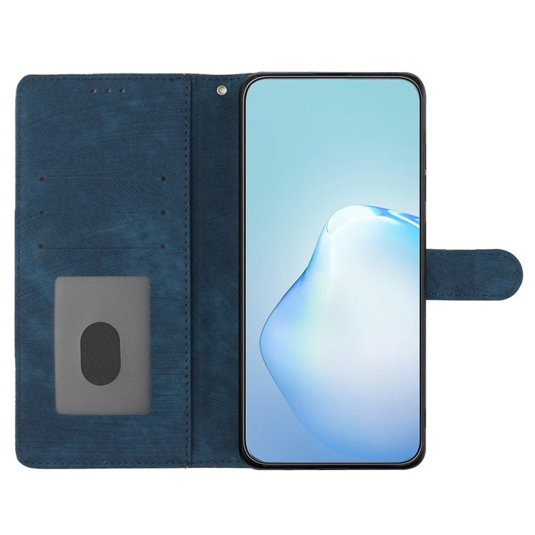 For Xiaomi Redmi Note 14 5G Case with Card Clots Skin-Touch PU Leather Phone Cover Stand - Blue