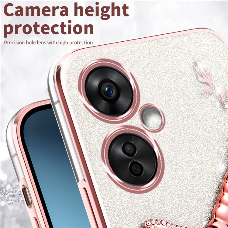 KADEM For OnePlus Nord CE3 5G Case Dragonfly Kickstand TPU Flowers Glitter Phone Cover - Purple