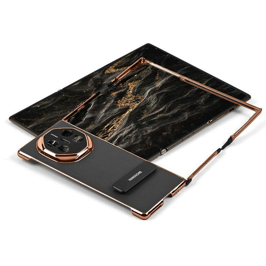 For Huawei Mate XT Ultimate Phone Case Kickstand Leather+PC Mobile Cover - Black