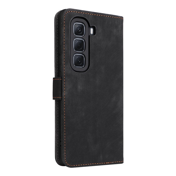 For Infinix Hot 50 Pro 4G X6881 Wallet Phone Case RFID Blocking PU Leather Flip Cover Stand View - Black