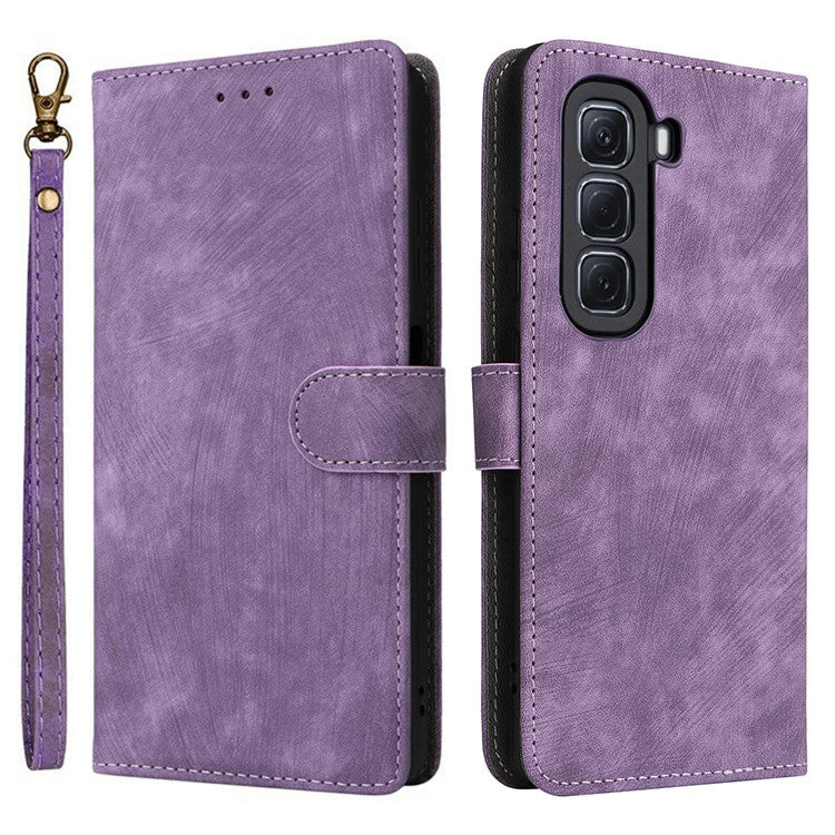 For Infinix Hot 50 Pro 4G X6881 Wallet Phone Case RFID Blocking PU Leather Flip Cover Stand View - Purple