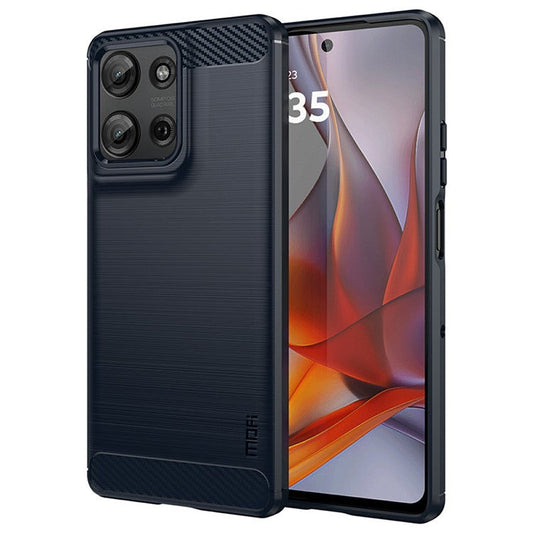 MOFI JK TPU Series-1 For Motorola Moto G75 5G Case Carbon Fiber Texture TPU Soft Phone Cover - Blue
