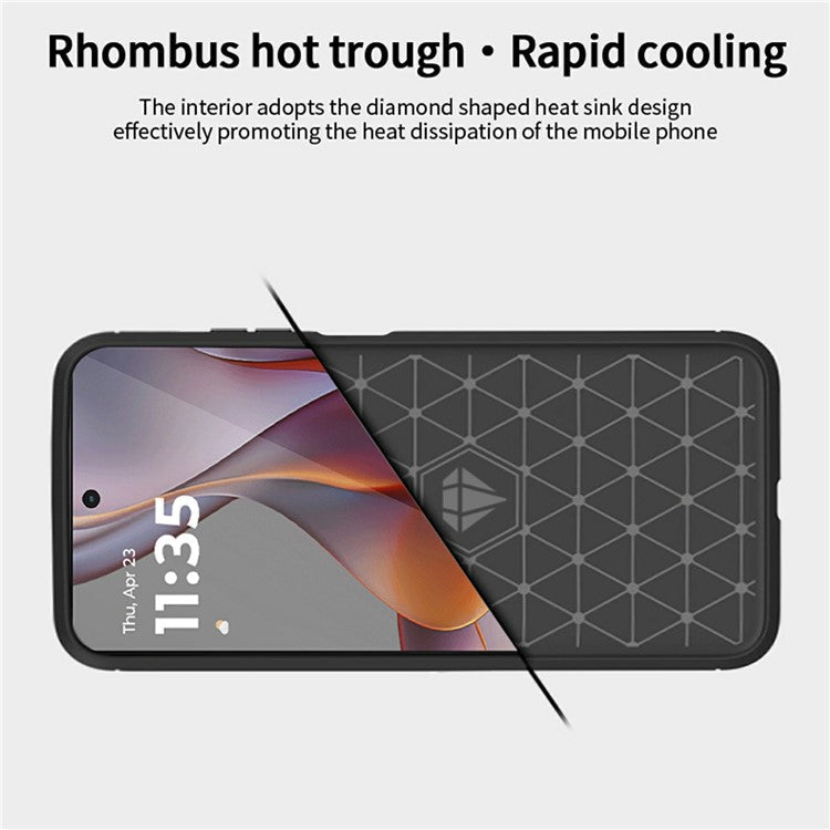MOFI JK TPU Series-1 For Motorola Moto G75 5G Case Carbon Fiber Texture TPU Soft Phone Cover - Blue