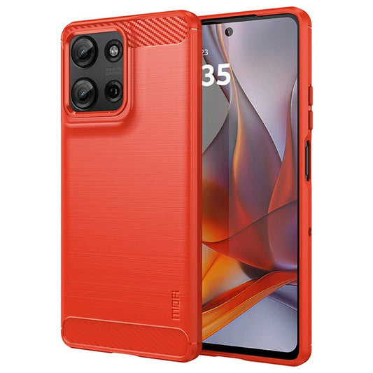MOFI JK TPU Series-1 For Motorola Moto G75 5G Case Carbon Fiber Texture TPU Soft Phone Cover - Red