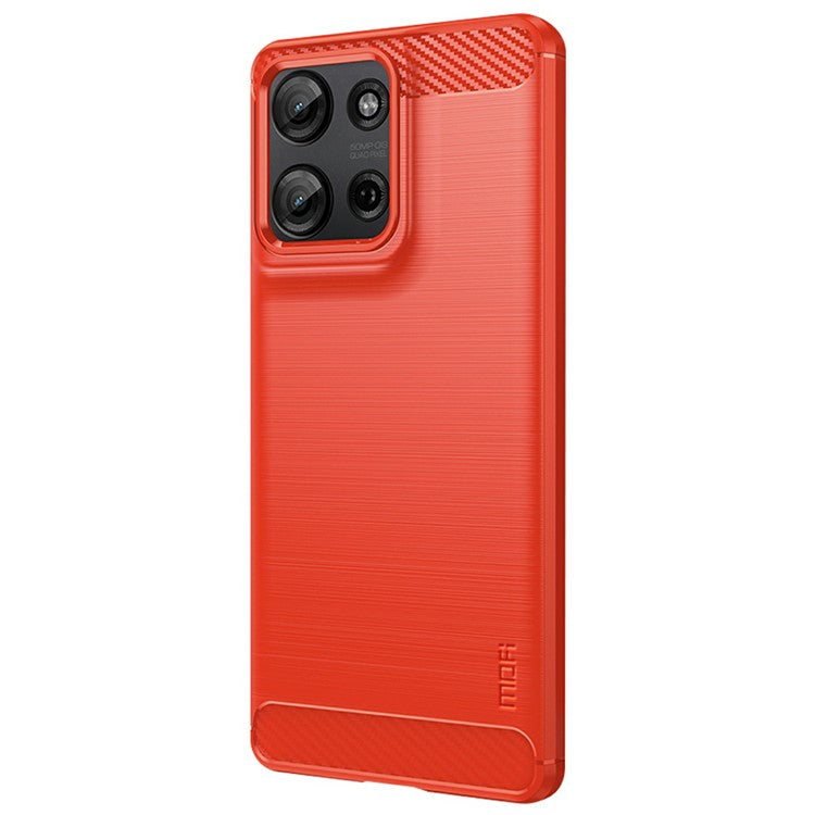 MOFI JK TPU Series-1 For Motorola Moto G75 5G Case Carbon Fiber Texture TPU Soft Phone Cover - Red