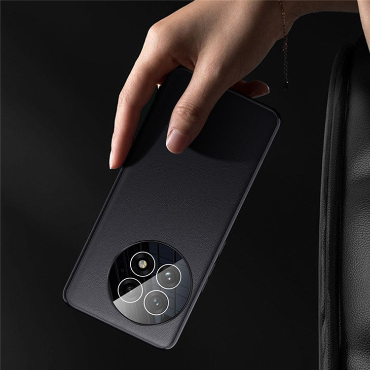 For OnePlus 13 Case Ultra Thin Leather Back Phone Cover with Camera Lens Protector - Grey