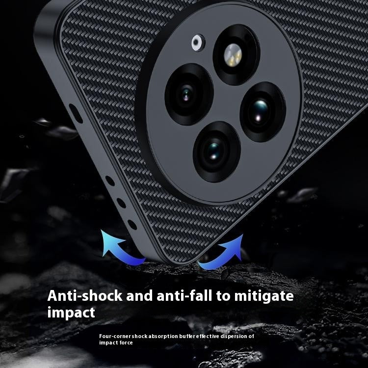 For OnePlus 13 Case Carbon Fiber Texture Ultra Slim PC Phone Cover - Black