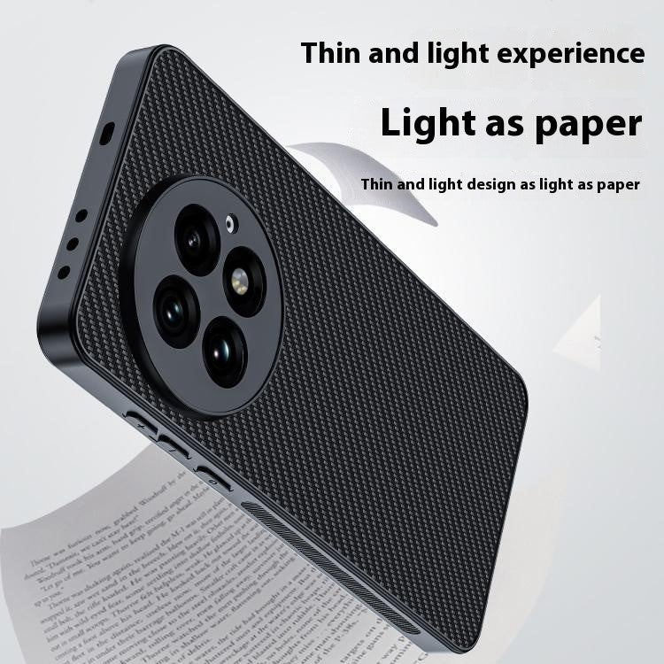 For OnePlus 13 Case Carbon Fiber Texture Ultra Slim PC Phone Cover - Black