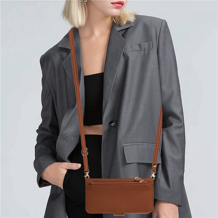 For Google Pixel 8 Pro Wallet Phone Case Shockproof TPU+PU Leather Flip Cover with Mirror, Strap - Brown