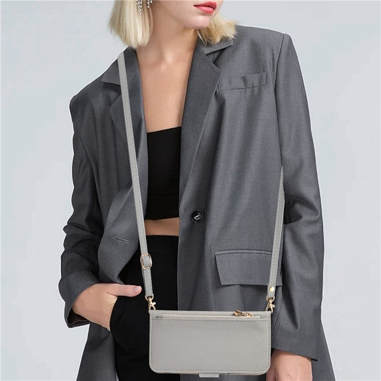 For Google Pixel 8 Pro Wallet Phone Case Shockproof TPU+PU Leather Flip Cover with Mirror, Strap - Grey Blue