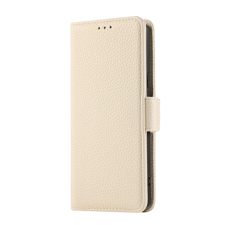 For Google Pixel 7a Leather Case with Card Holder, Straps, Shockproof Wallet Phone Cover - Beige