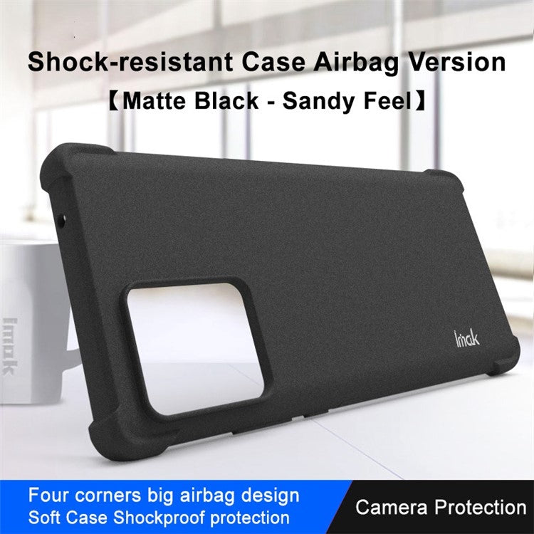 IMAK For Motorola Moto X30 Pro 5G / Edge 30 Ultra 5G Matte TPU Protective Cover Four Corner Airbag Phone Drop-proof Case - Black