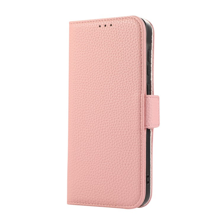 For Samsung Galaxy S24+ Leather Case with Card Holder, Straps, Shockproof Wallet Phone Cover - Pink