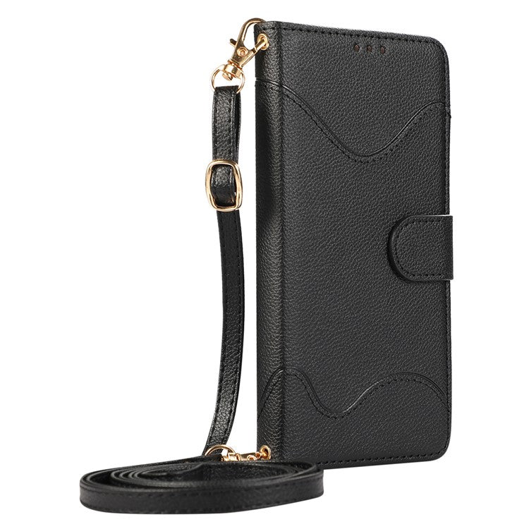 For Samsung Galaxy A54 5G Leather Phone Case with Card Holder, Wallet, Straps Protective Flip Cover - Black