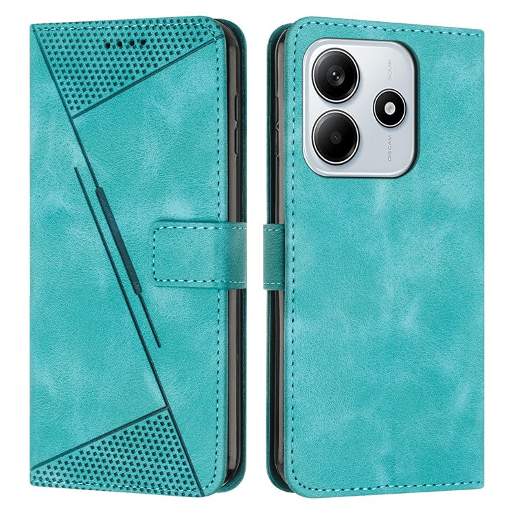 For Xiaomi Redmi Note 14 5G Case Handbag Imprinted Triangle Leather Phone Cover - Green