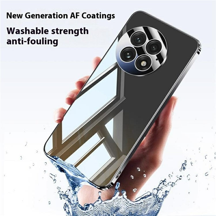 For OnePlus 13 Case Electroplating PC Phone Back Cover with Camera Lens Protector - Black