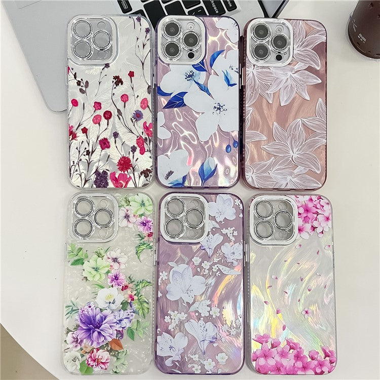 For iPhone 16 Pro Case Electroplated IMD TPU+PC Phone Back Cover with Glass Lens Film - FL7