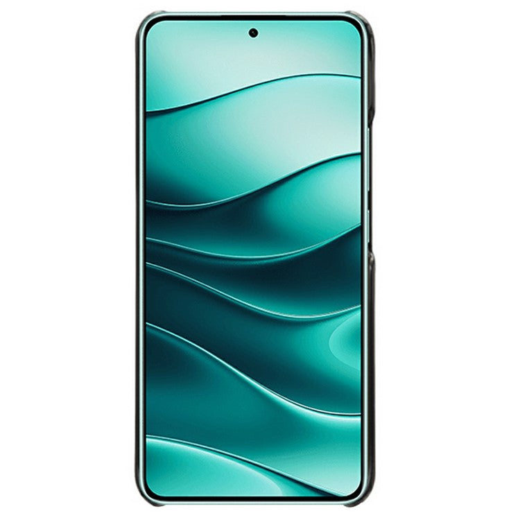 For Xiaomi Redmi Note 14 5G Case Dual Card Slots PU Leather + Hard PC Phone Cover - Black