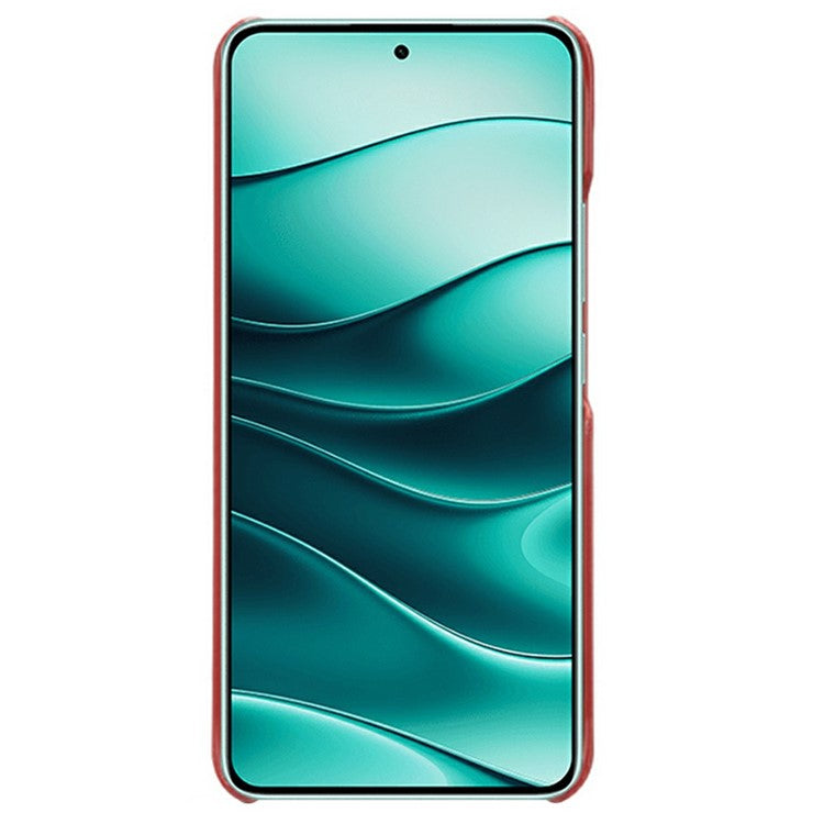 For Xiaomi Redmi Note 14 5G Case Dual Card Slots PU Leather + Hard PC Phone Cover - Red