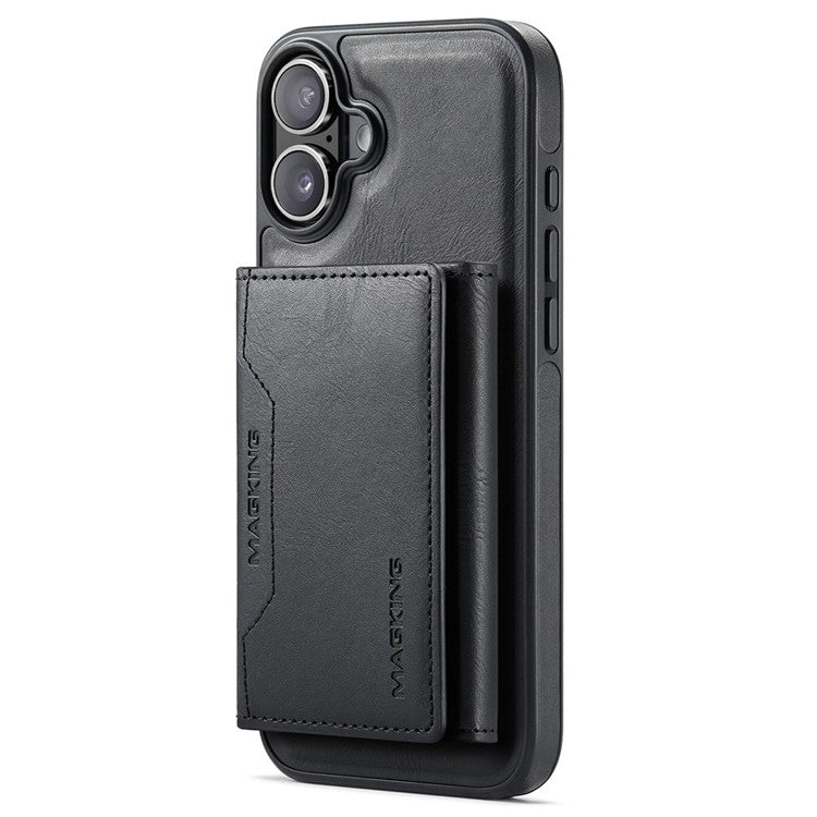 MAGKING K2 Series For iPhone 16 Plus Case Compatible with MagSafe PC+TPU+PU Phone Cover - Black