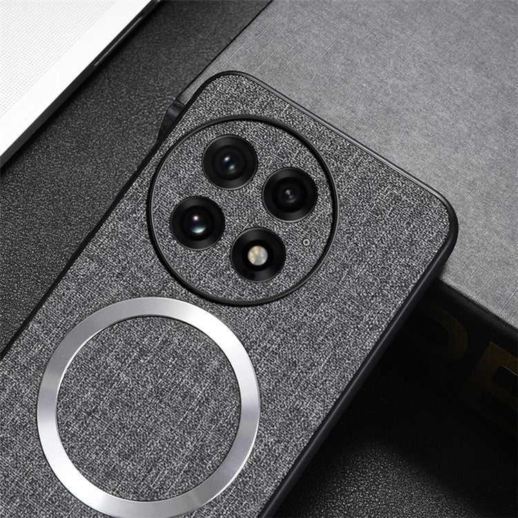 For OnePlus 13 Case Drop-Proof TPU+Cloth Back Phone Cover Compatible with MagSafe - Grey