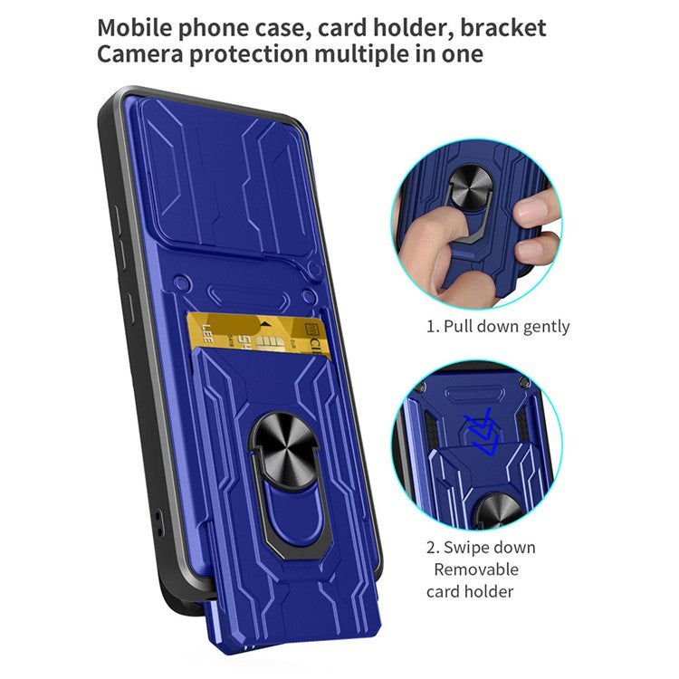 Phone Case For Infinix Note 40 Pro+  /  Note 40 Pro 5G  /  4G PC+TPU Kickstand Back Cover with Camera Slider - Black