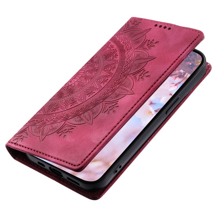 Style-010 For Google Pixel 9a Case Magnetic Closing Leather Phone Cover Pattern Imprinted - Rose