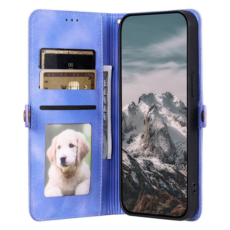Style 016 For Google Pixel 9a Case Skin Feel Totem Imprinted Wallet Leather Phone Cover - Purple