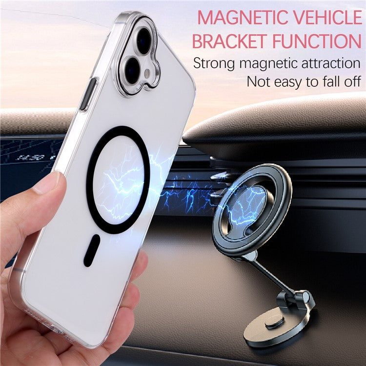 For iPhone 16 Magnetic Case Compatible with MagSafe 1.0mm Ultra Thin PC Back Cover - Orange