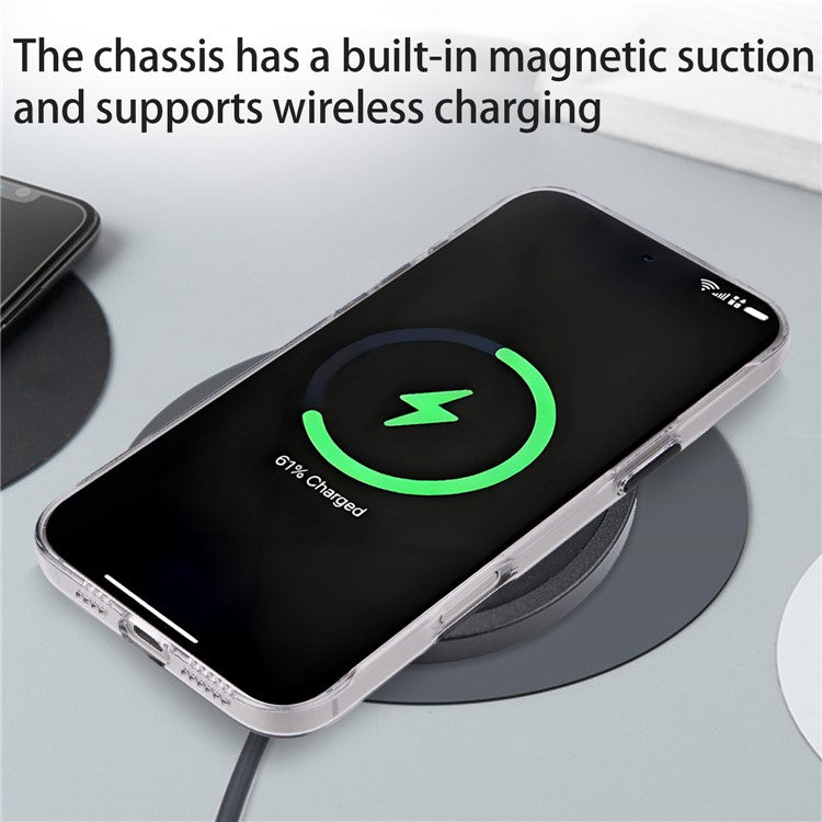 For iPhone 16 Magnetic Case Compatible with MagSafe 1.0mm Ultra Thin PC Back Cover - Orange
