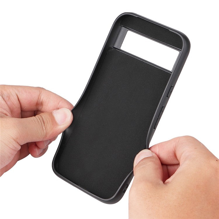 For Google Pixel 8a Case Kickstand Leather+TPU+PC Phone Back Cover - Cross Texture