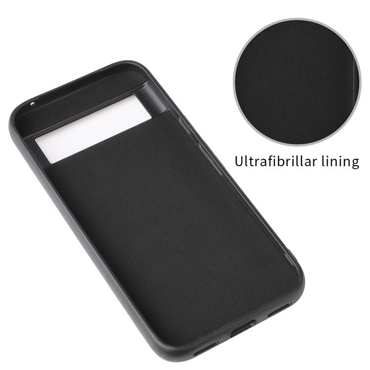 For Google Pixel 8a Case Kickstand Leather+TPU+PC Phone Back Cover - Black Glittery Sequins