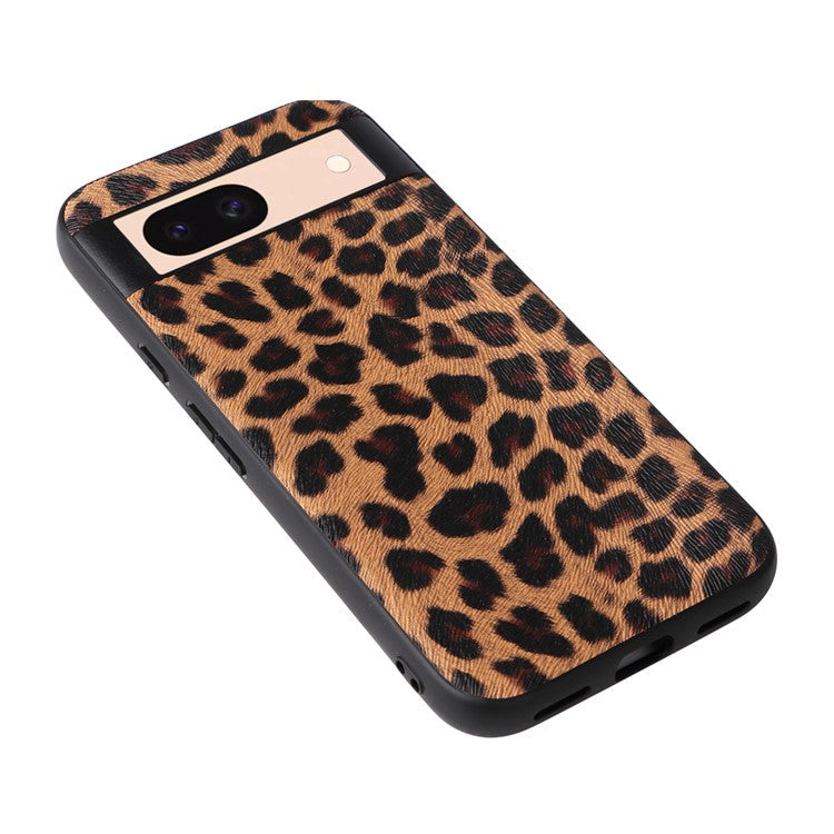 For Google Pixel 8a Case PU Leather+TPU+PC Phone Back Cover - Leopard