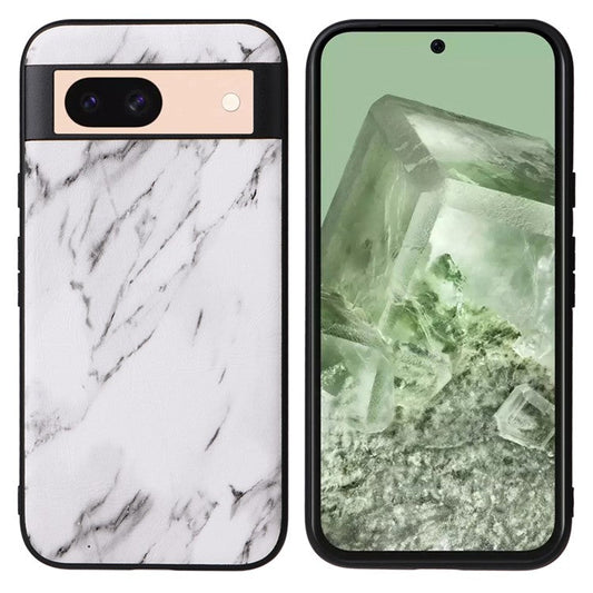 For Google Pixel 8a Case PU Leather+TPU+PC Phone Back Cover - Marble Texture