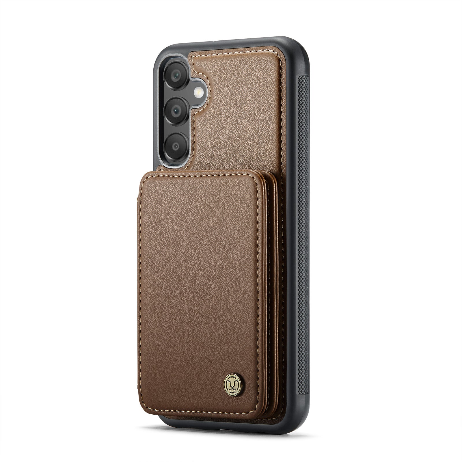 For Samsung Galaxy A16 5G Case JEEHOOD J05 Leather Phone Cover with Card Holder Kickstand RFID Blocking - Brwon